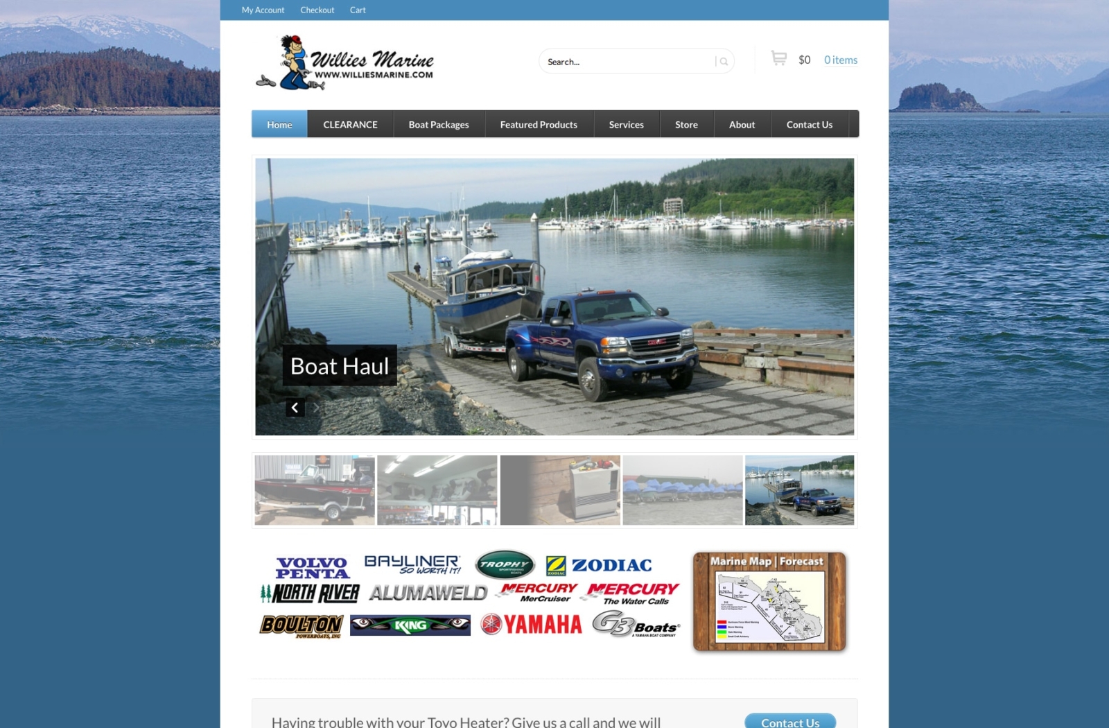 Willie's Marine website before