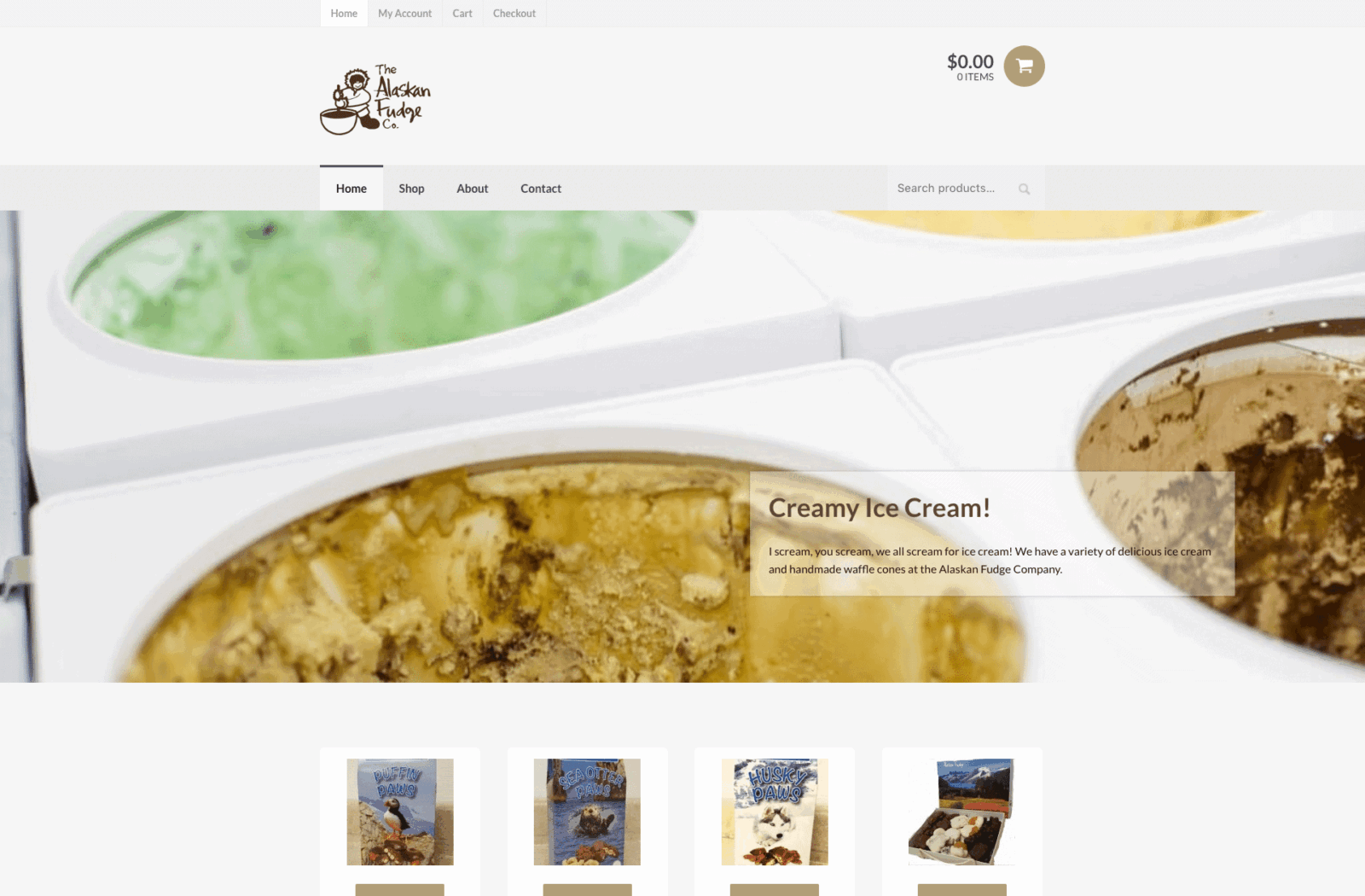 Alaskan Fudge Company website before