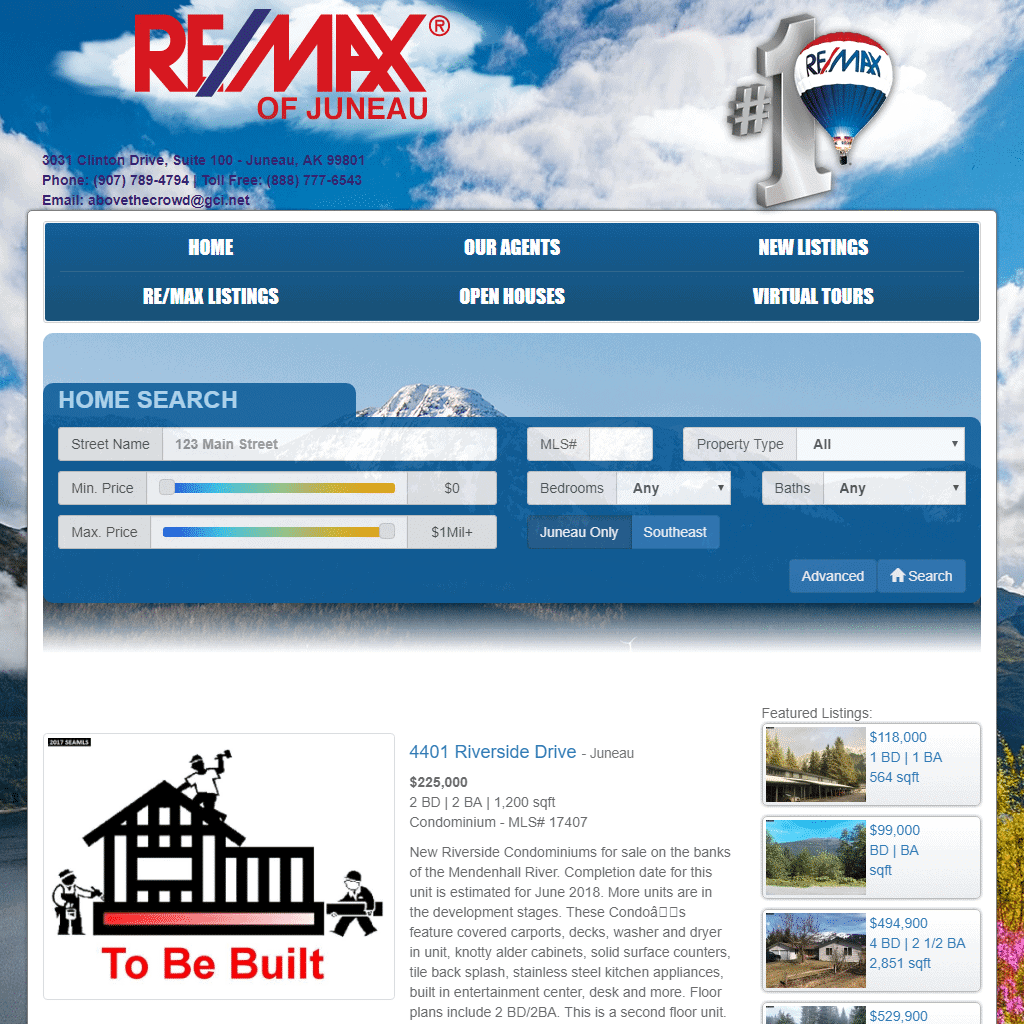 Realtor web design, property listings, customizable real estate website, real estate IDX templates.