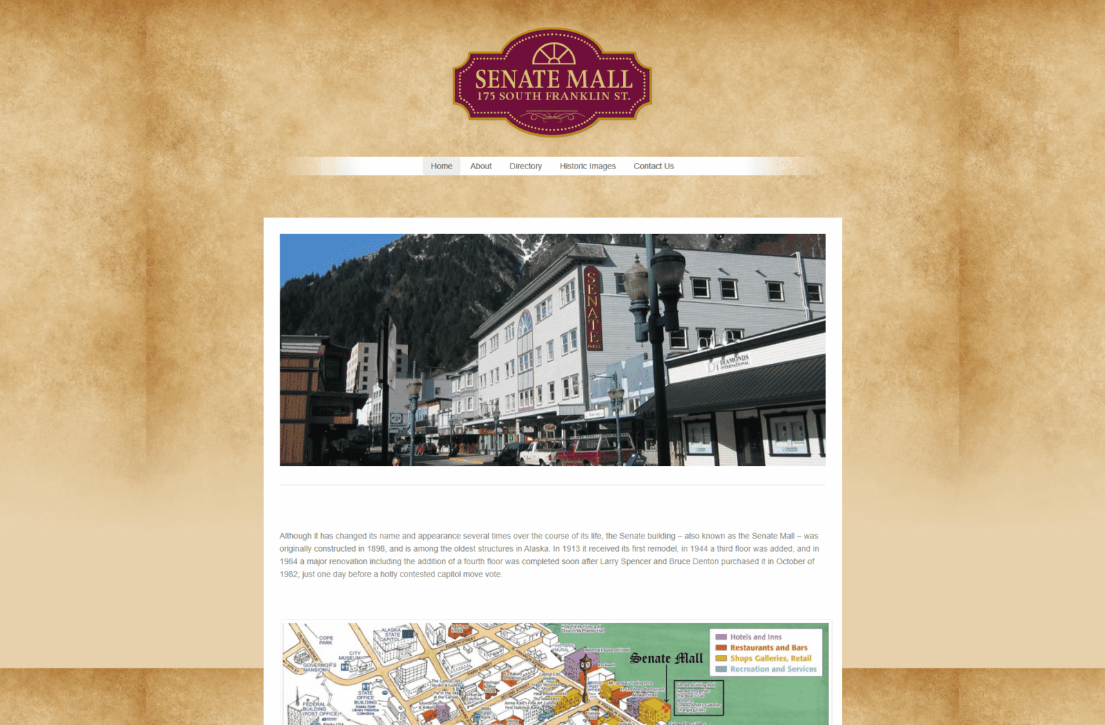 Senate Mall website before