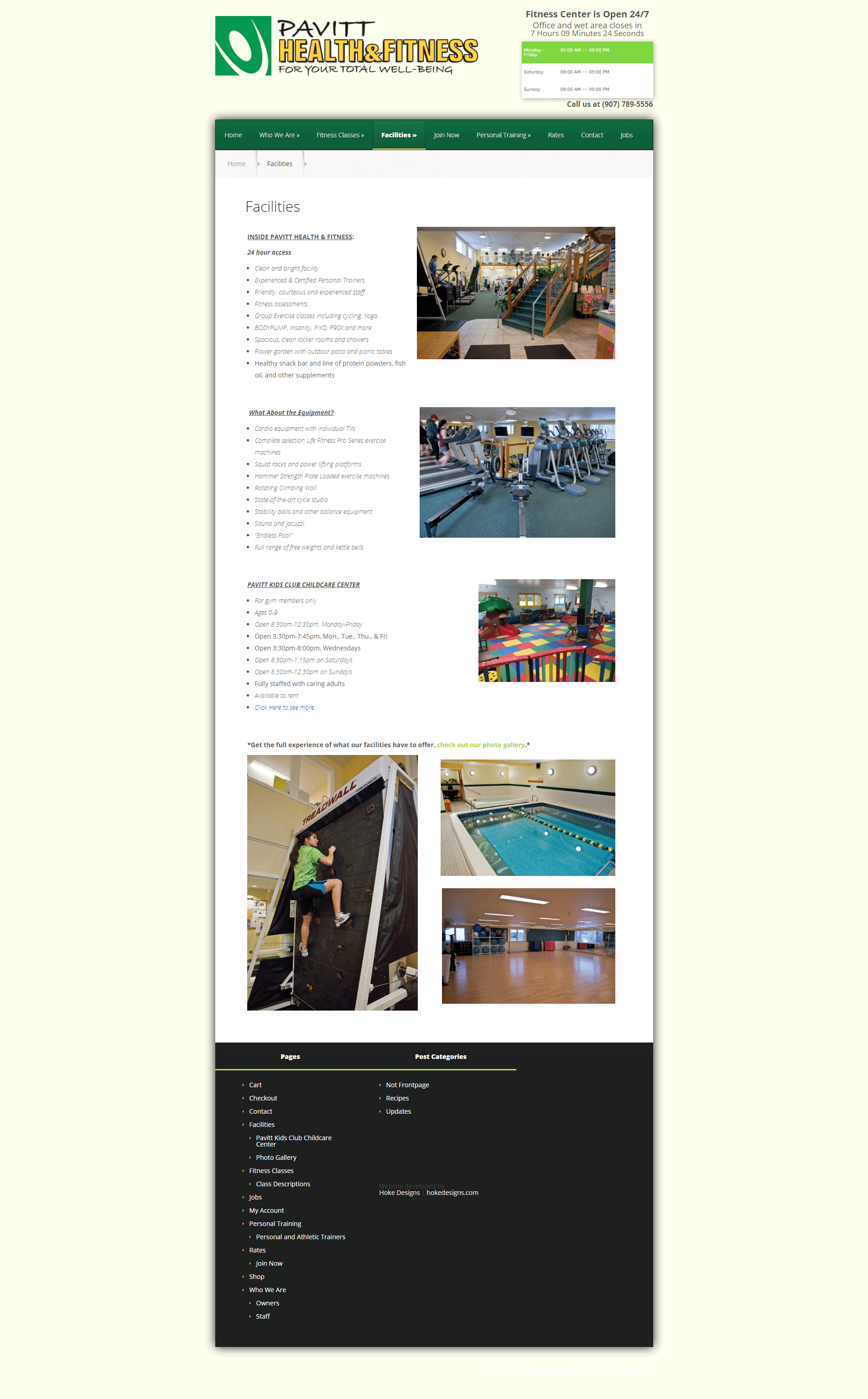 Modern gym equipment and kids' play areas at Hoke Designs health and fitness center.