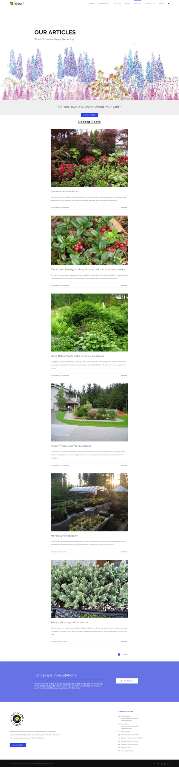 Elegant landscape design, nursery, and garden consultation services. Customized outdoor spaces in Alaska.