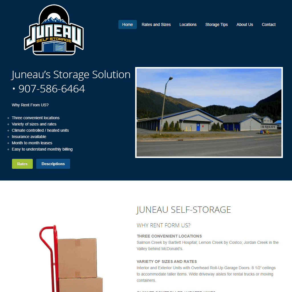 Clean, secure self-storage in Juneau, Alaska near major landmarks. Multiple sizes, climate-controlled options, easy access.