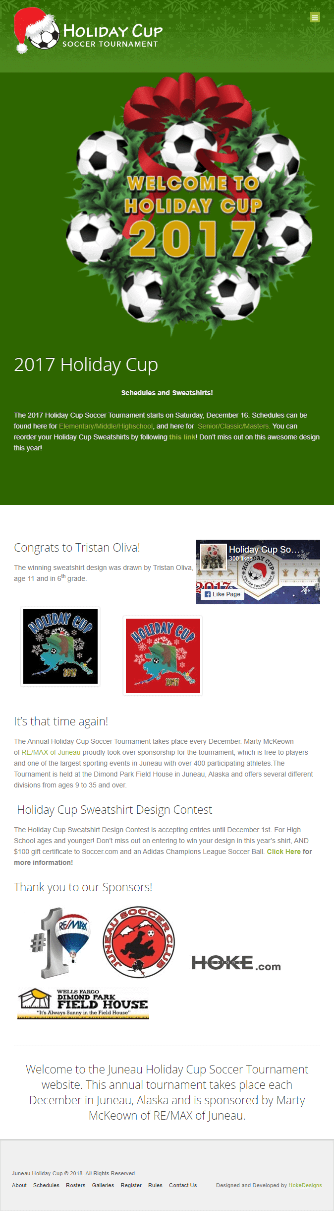 Festive soccer wreath with soccer balls and Christmas decorations.