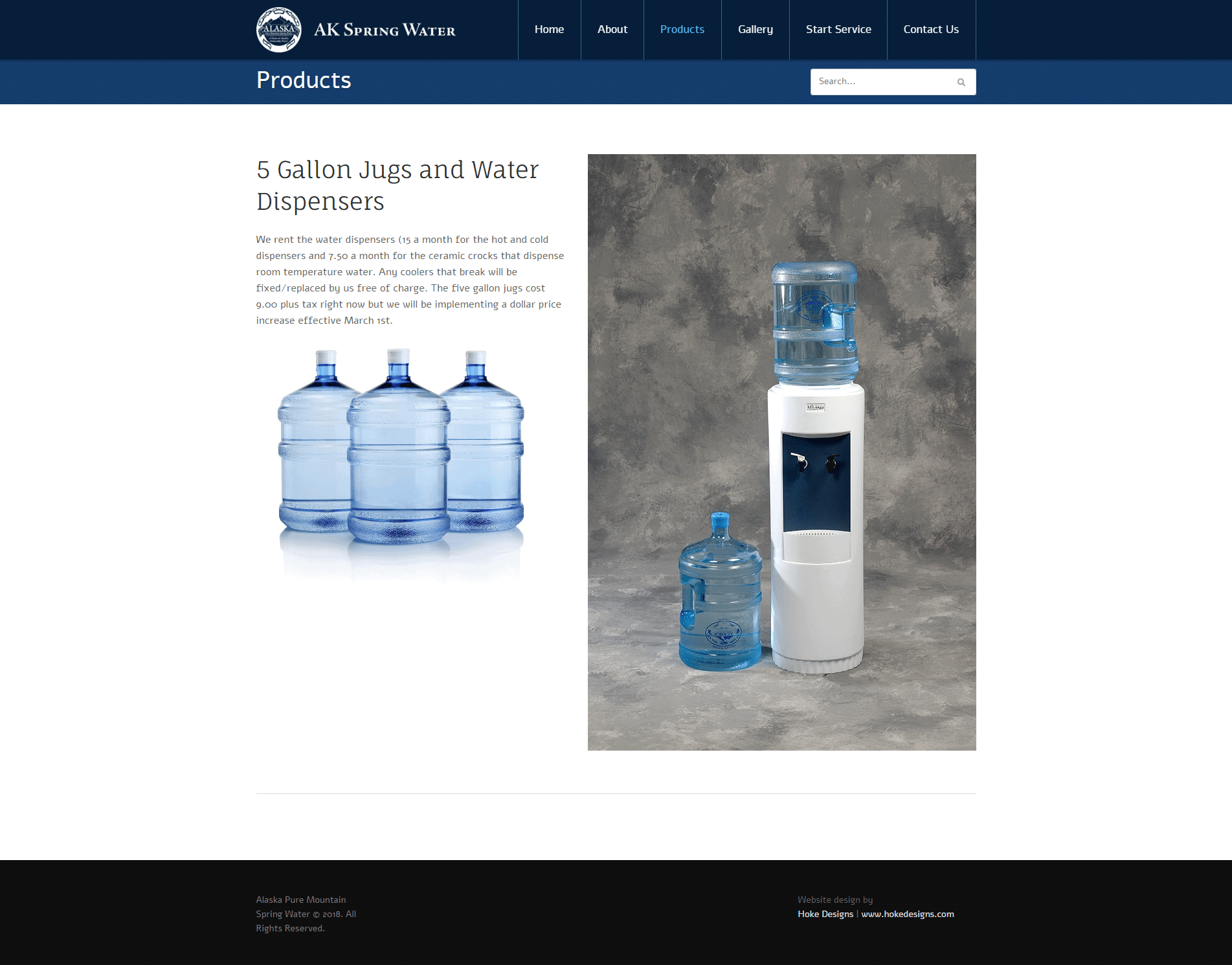 Image of a white water cooler and blue water jugs for drinking water, commercial hydration equipment.
