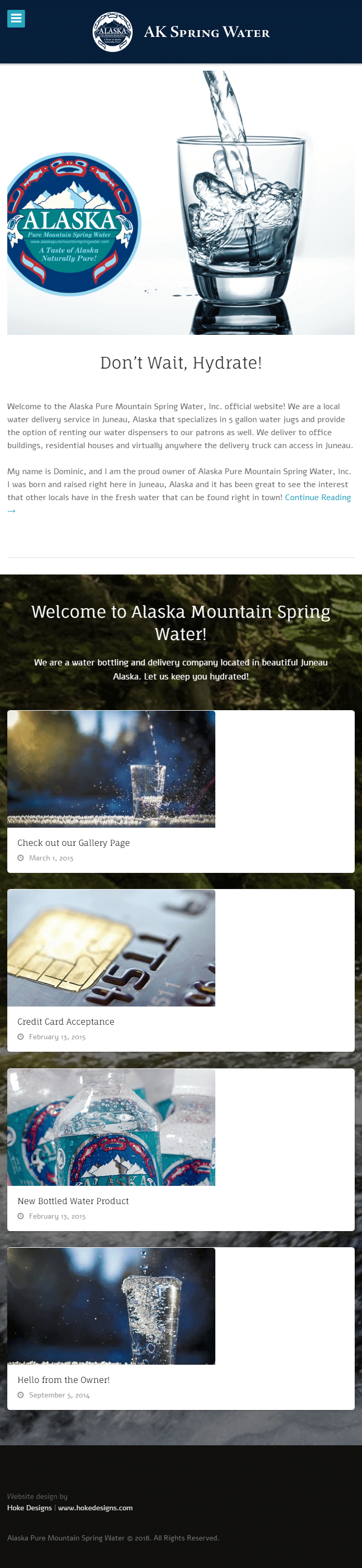 Alaska spring water glass being poured.