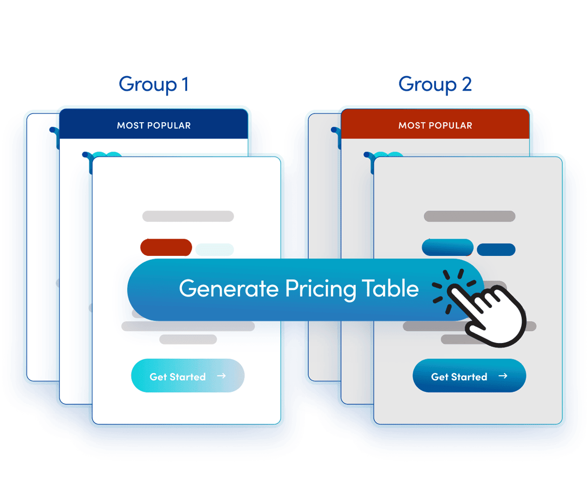 Customizable pricing tables for businesses.