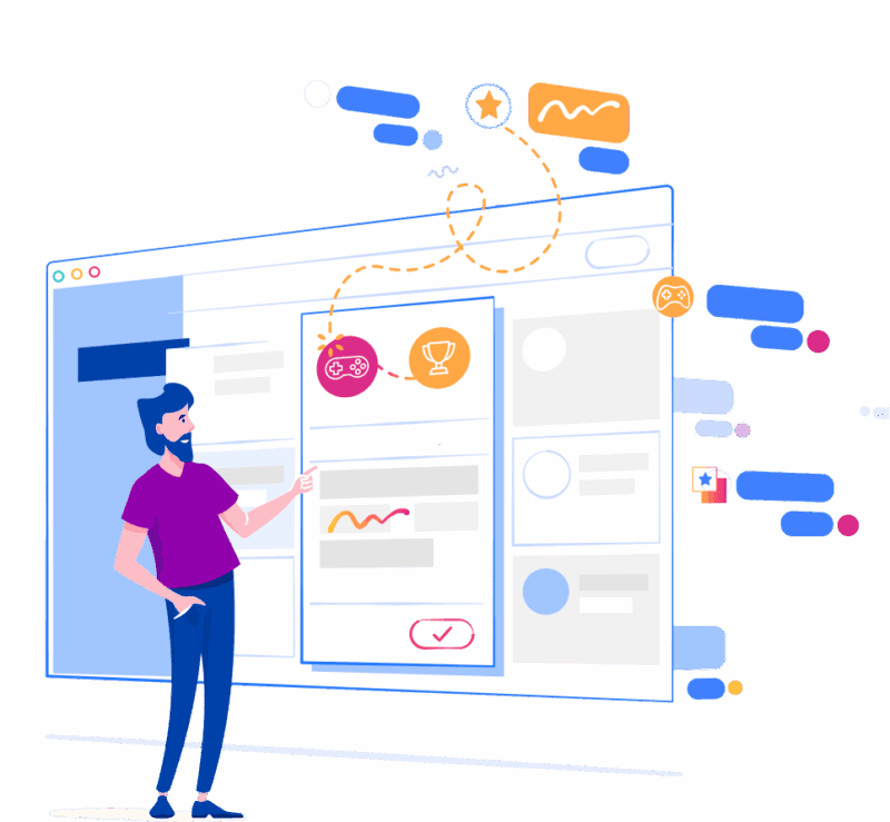Dynamic gaming interface with colorful icons and user-friendly layout.