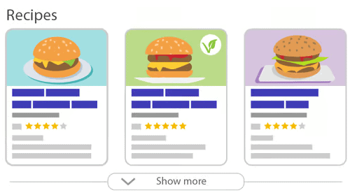 Delicious burger illustrations on recipe cards for easy cooking ideas.