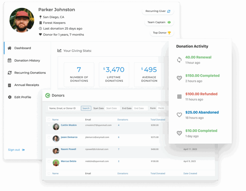 Donation management platform for nonprofits.