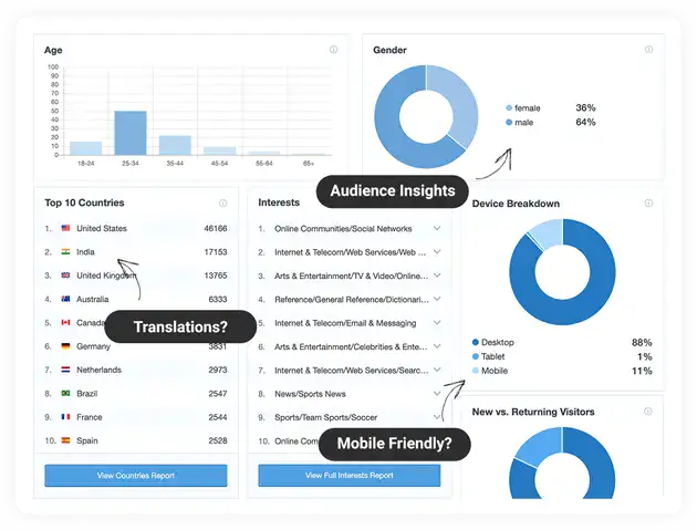 Detailed analysis of audience demographics and online interests for Hoke Designs.
