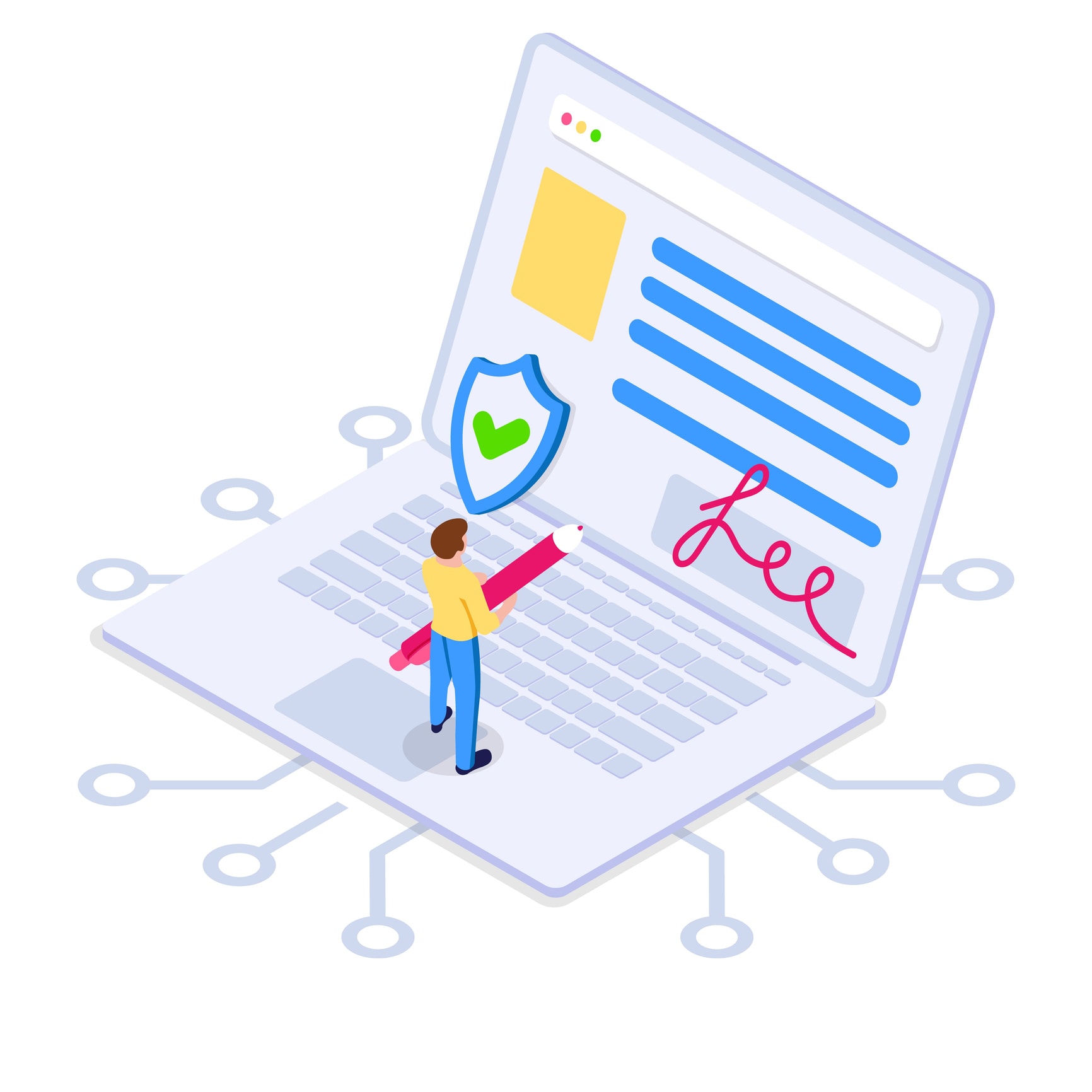 Secure online legal agreement with digital signature.