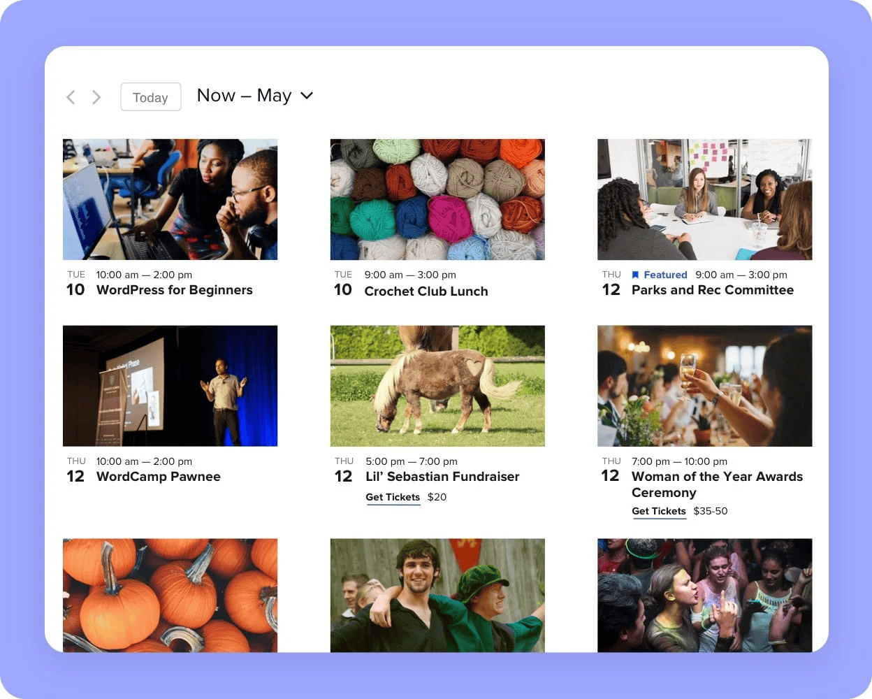Engaging community calendar featuring workshops, fundraising events, and social gatherings at Hoke Designs.
