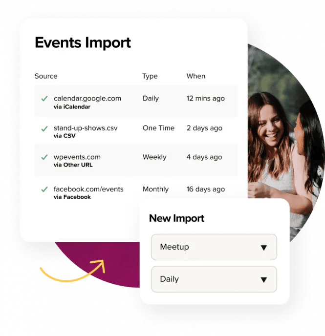 Seamless event data import and management tool for businesses.