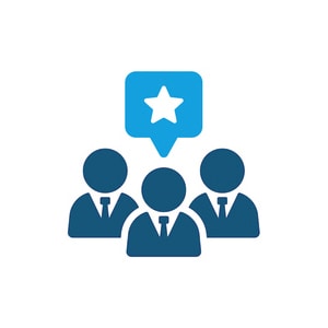 Icon representing team leadership and management skills.