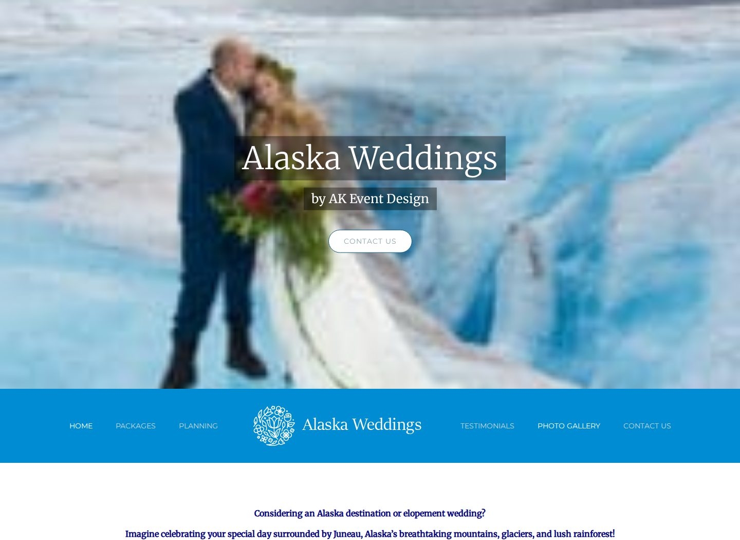 Alaska Weddings website