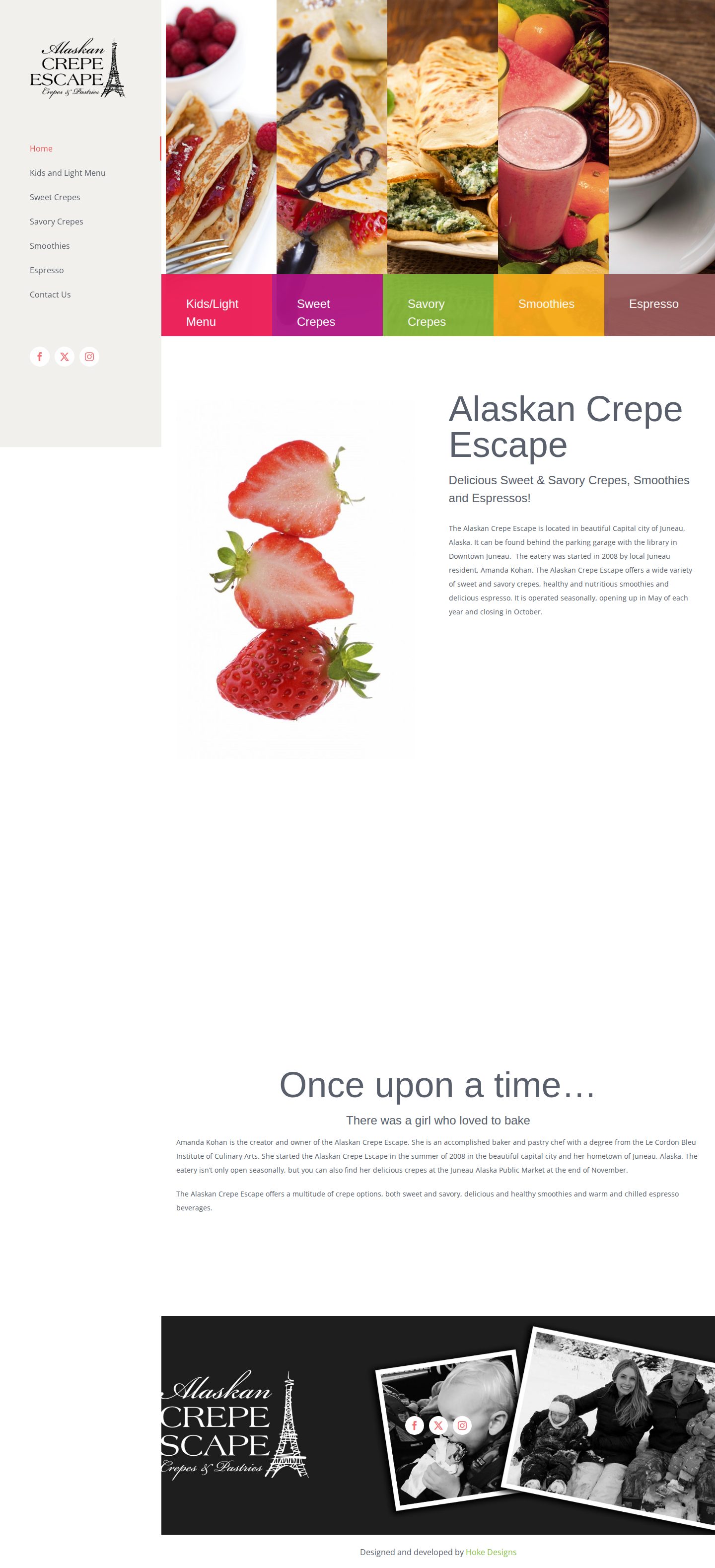 Alaskan Crepe Escape home page