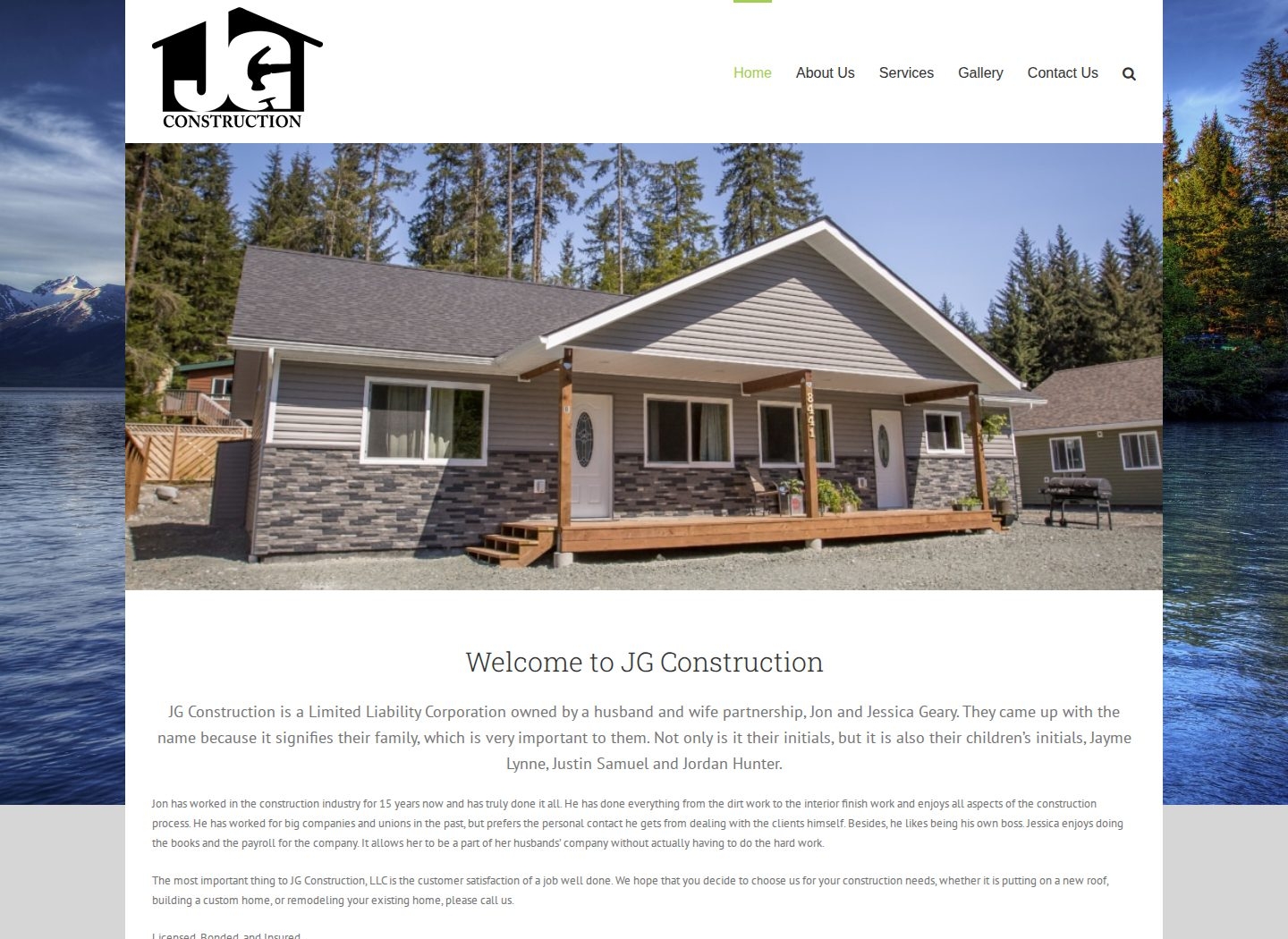 JG Construction LLC website