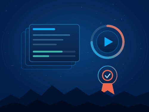 Digital certification icon with checkmark and progress circle.