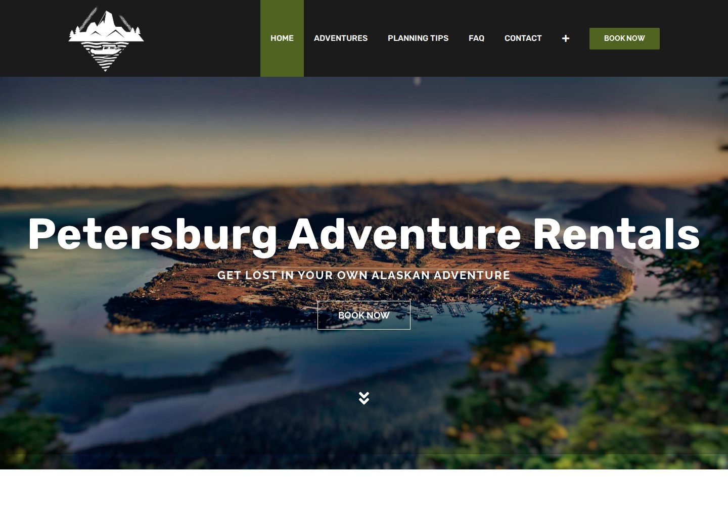 Petersburg Adventure Rentals website