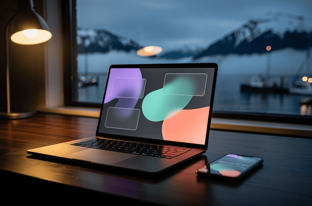 Dark Mode, Glassmorphism and Organic Shapes in Web Design