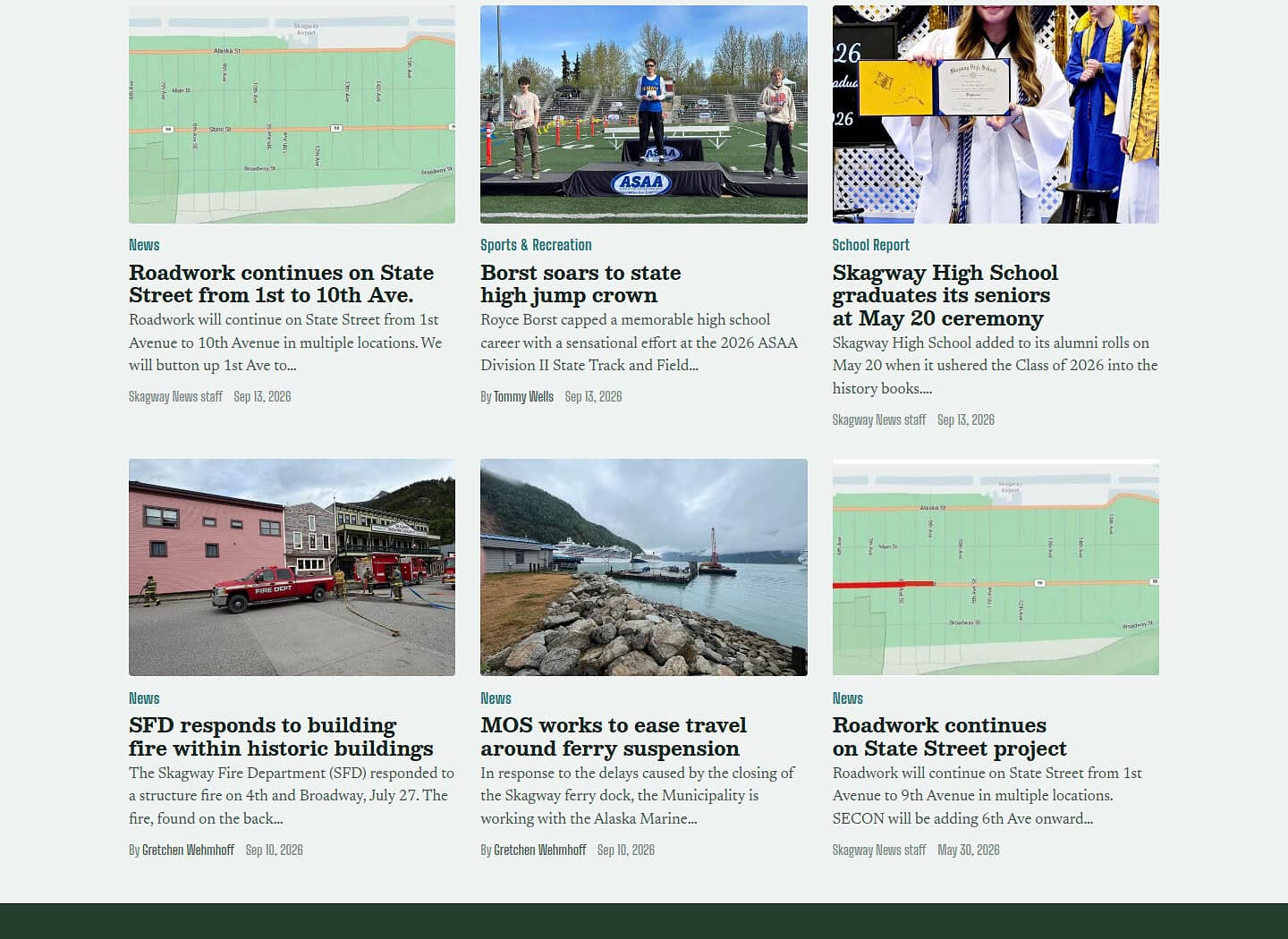 The Skagway News website